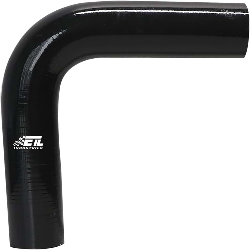 1.5" ID, 7" Leg Length 90 Degree Elbow Silicone Coupler Hose, 4-Ply Reinforced Universal Silicone Pipe Hose Turbo Intake Tube Intercooler Piping Black