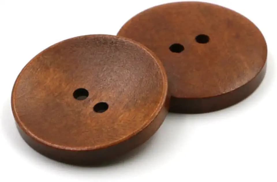 30 Stück Rund Holzknöpfe, Holz Runde Knöpfe, 4 Löcher und 2 Löcher Holz Knöpfe, Basteln Knöpfe zum Nähen Annähen für DIY Scrapbooking Jacken Mützen Handwerk Schmuckherstellung,Kaffee A 30mm