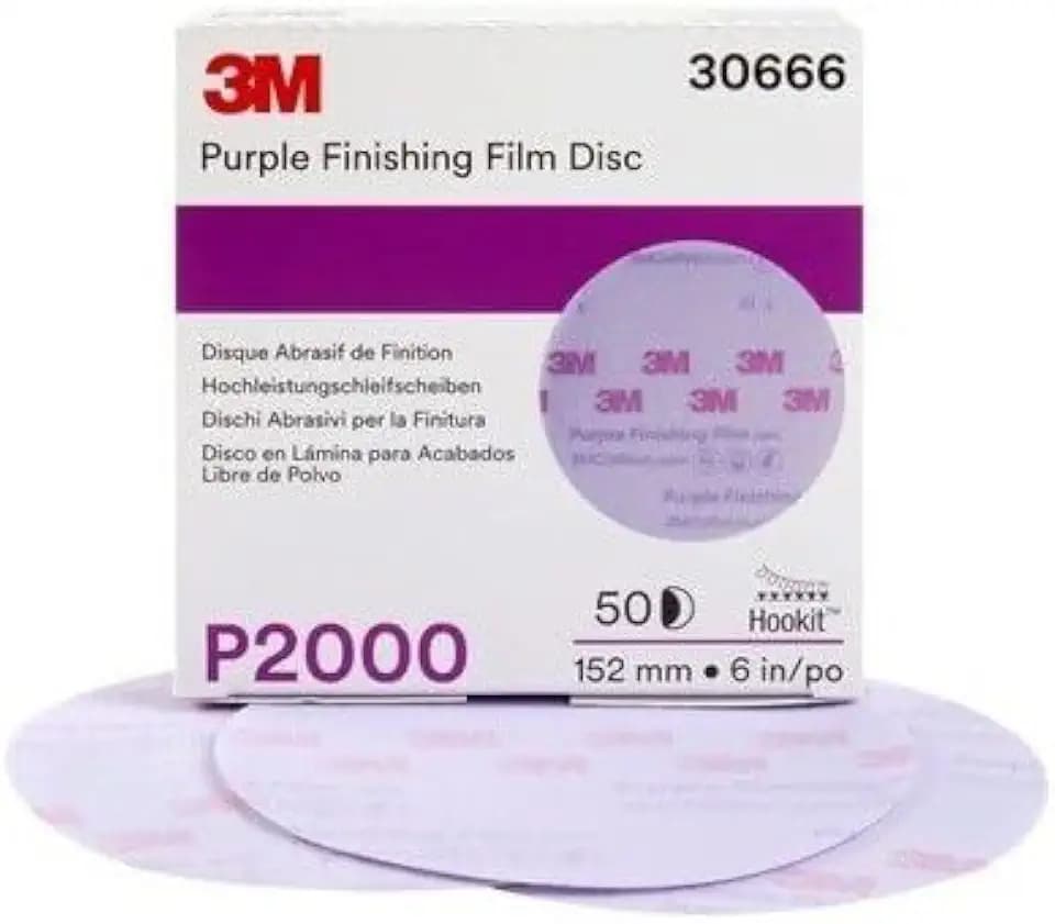 3m Hookit Purple Finishing Film Abrasive Disc 260l, 30666, 6 In, P2000 [50-discs Per Carton]
