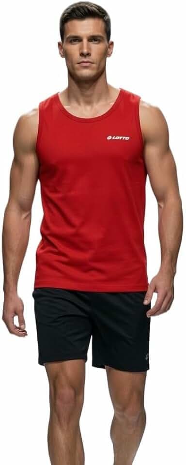 Lotto Herren-Tanktop aus Baumwolle, farbig, aus gekämmter Baumwolle, Rudergerät