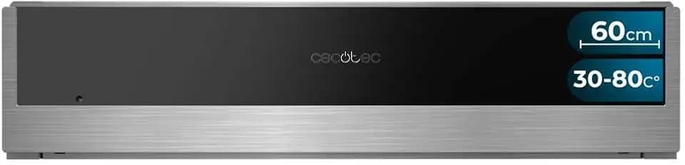 Cecotec Wärmeschubladen 60cm Bolero Hexa WD Edge 470W maximale Leistung, einstellbare Temperatur 30-80 Grad, mechanische Steuerung, rutschfeste Innenmatte, Schwarz und Edelstahl