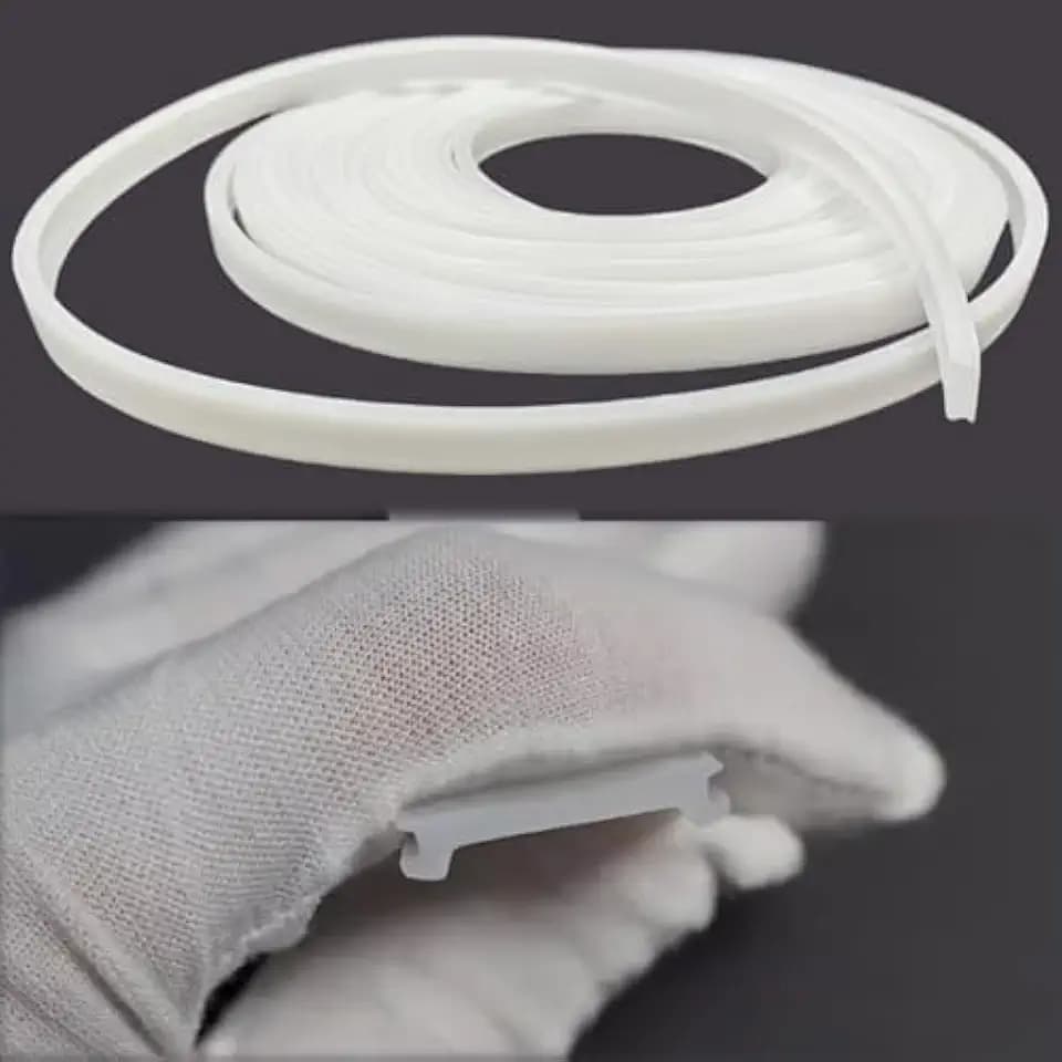 16.4Ft/5M Silicone LED Cover, Alumium Profile Silicone Channel Diffuser Flexible PC Lampshade Line for Strip Lights, Ceiling Lamp, Under-Cabinet Cover Replaceable Installation (25mm)