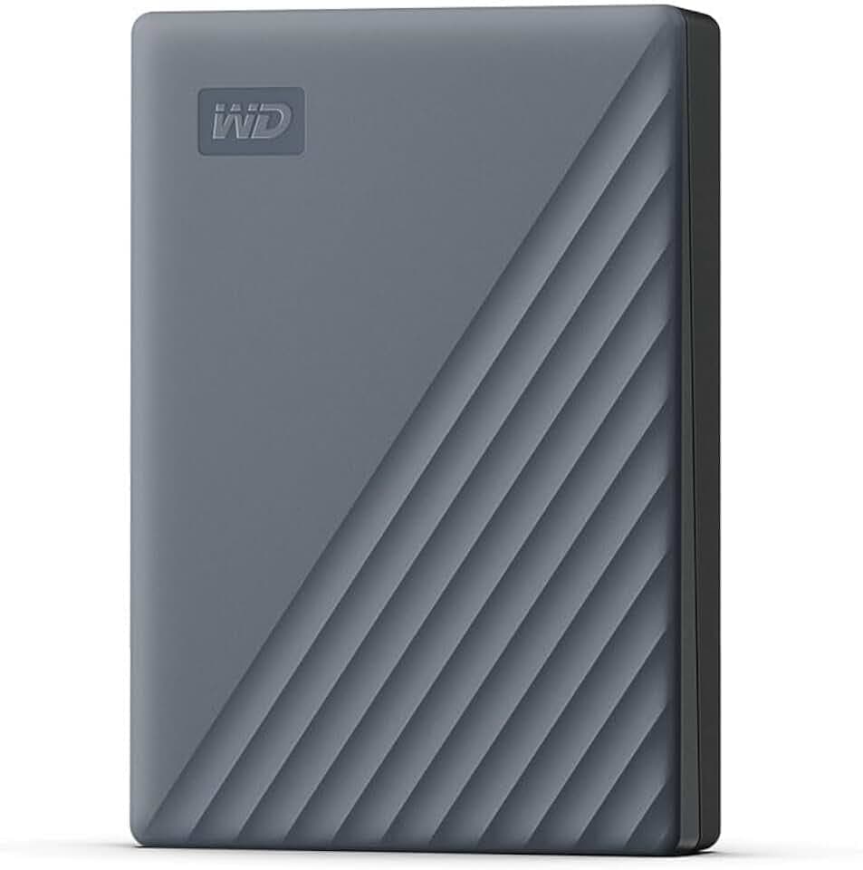 WD Mobile My Passport-Festplatte, funktioniert mit USB-C 6 TB (Mobile Festplatte, Passwortschutz, Backup-Software, USB 3.2 Gen 1, 3 Jahre Garantie) Siliziumgrau