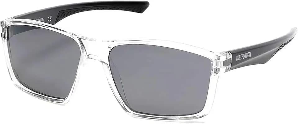 Harley-Davidson Men's Square Sunglasses Crystal Smoke Mirror
