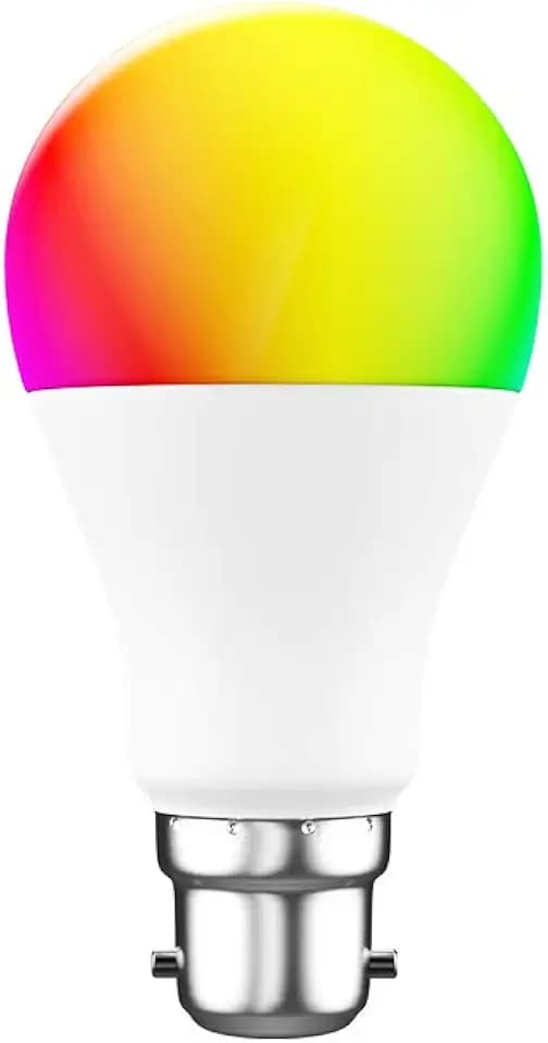 Woox Smart WiFi Light LED RGB Farbwechsel Dimmbar B22 Glühbirne Kompatibel mit Alexa, Google Home Assistant, App Fernbedienung, Weiß, R4554