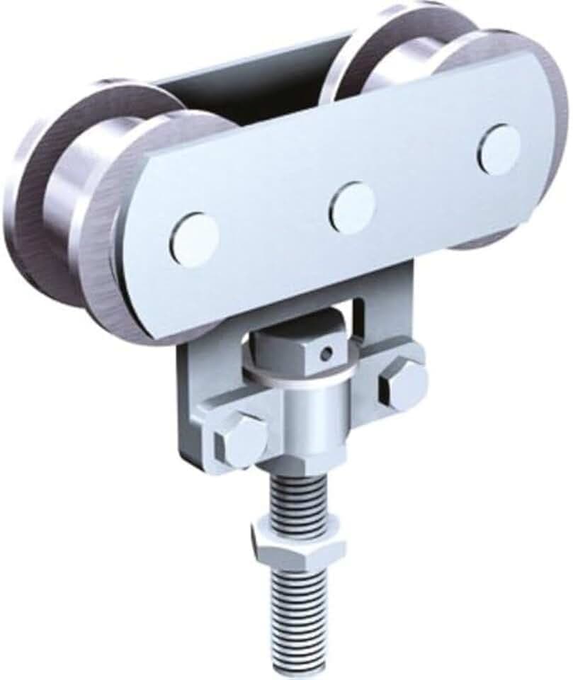Halterung für Kantenbefestigung, 2 Rollen, Delrin-Schrauben zum Aufhängen M10, Kapazität/Tür: 80 kg / 235D