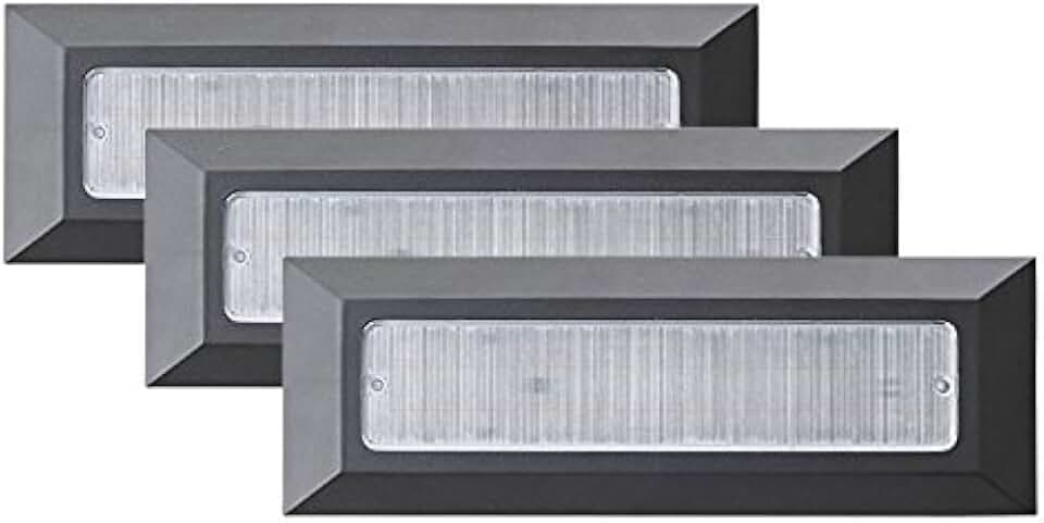 ZEYUN 3 x Modern LED Treppen-Licht Garten Leuchte, Stufenlicht LED Wandleuchte für Innen und Außen Aufputz 2 W, 4500K, IP65