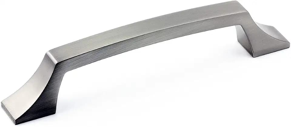 Richelieu Hardware BP765128195 Rosemère Collection 5 1/16-inch (128 mm) Center-to-Center Brushed Nickel Transitional Rectangular Cabinet and Drawer Pull Handle for Kitchen, Bathroom, and Furniture