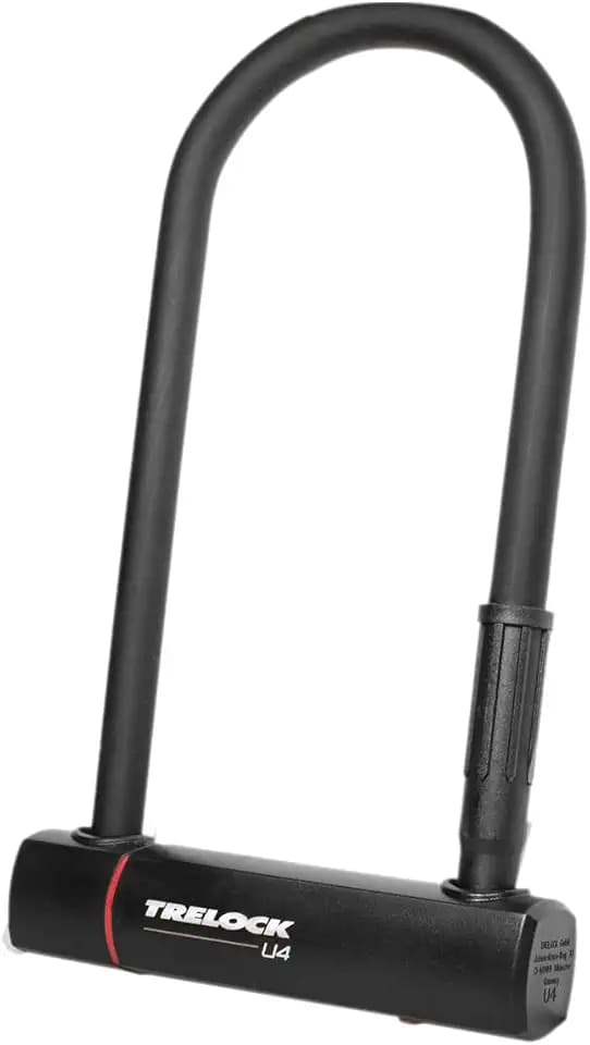 TRELOCK U4 Bügelschloss, Länge 23 cm, Bügelstärke 14 mm, Sicherheitsstufe 13, Hohe Sicherheit, Schlüsselservice, Schwarz