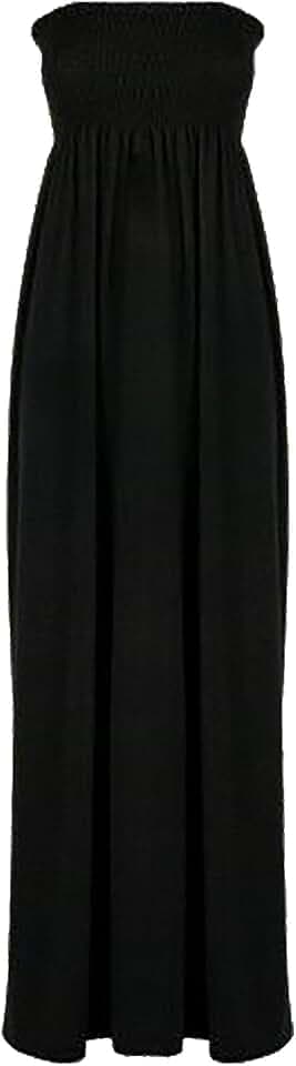 Bandeau-Maxikleid, durchscheinend Gr. M/L, schwarz