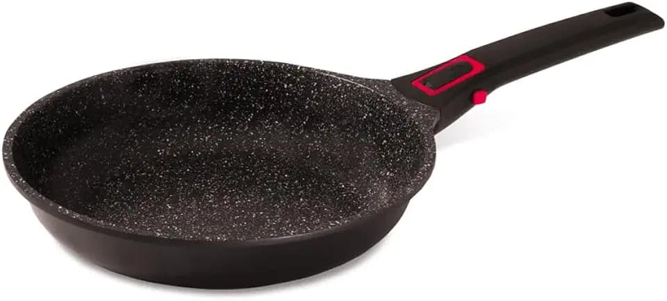 BAUMALU - Granit Pro Keramik Bratpfanne - Aluminiumguss - Für alle Herdarten, einschließlich Induktion - Innenbeschichtung Keramik Fusion Pro Steinoptik, PFOA- und PFAS-frei - Ø28cm - Schwarz