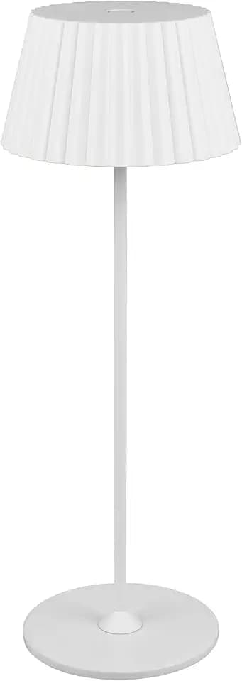 Reality Leuchten LED Außen Akku Tischleuchte Suarez R57706131, Metall Weiß matt, inkl. 1.5 Watt LED, 4-fach Touch, Ladestation