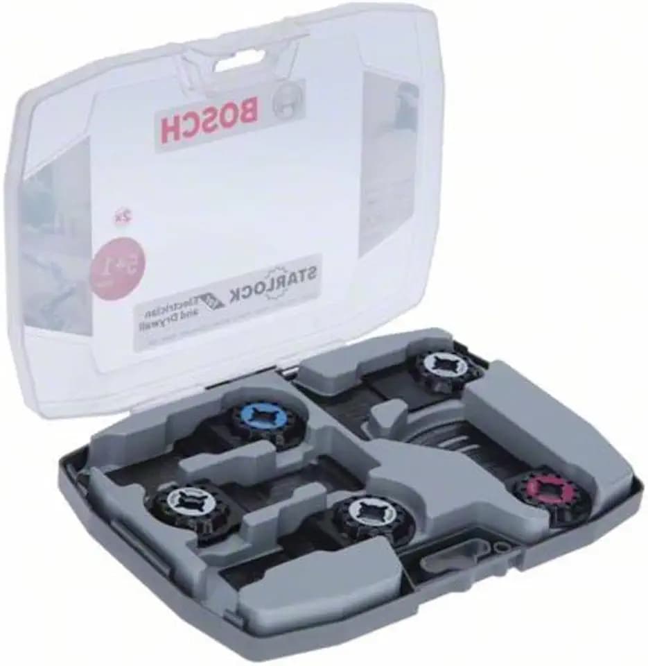 Bosch 6 tlg. Starlock Tauchsägeblatt Multitool Set für Elektriker und Trockenbauer (für Holz, Metall und Multimaterial, Professional Zubehör Multifunktionswerkzeug)