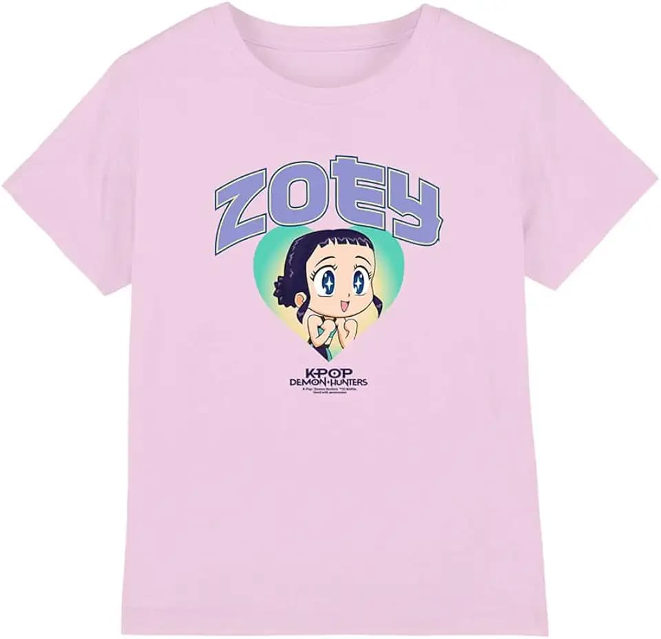 KPop Demon Hunters Unisex Kinder Kpop Demon Hunters - Huntrix Zoey Collegic Kids T Shirt T-Shirt (1er Pack)