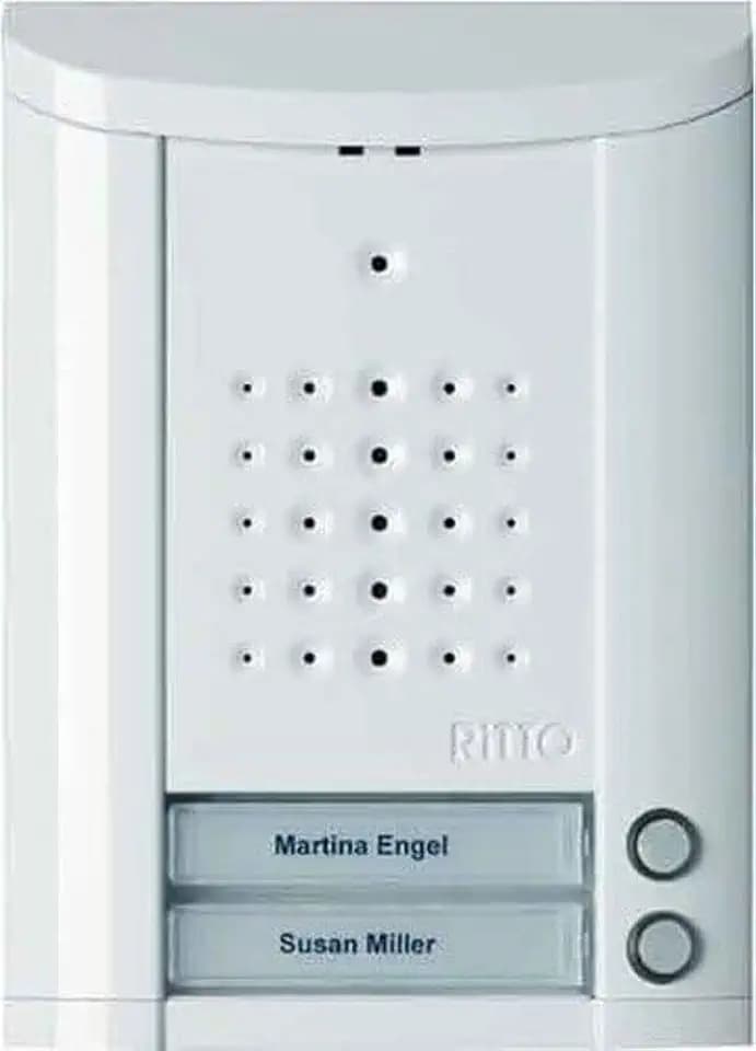Ritto Türstation, Entravox, 1840270 | Audio für 2-Familienhaus, Gegensprechanlage mit Beleuchtung und Klingeltasten, Aufputz, Außeneinheit, weiss