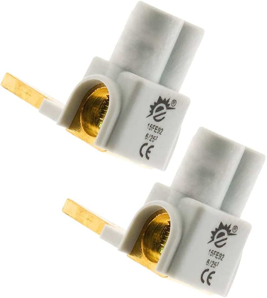 Zenitech - Set Mit 2 Horizontalen Verbindungsstellen - Phasen- Und Neutralstromversorgung - Anschluss Bis Zu 35 Mm² - CE Zertifiziert - Weiß - 15 Cm