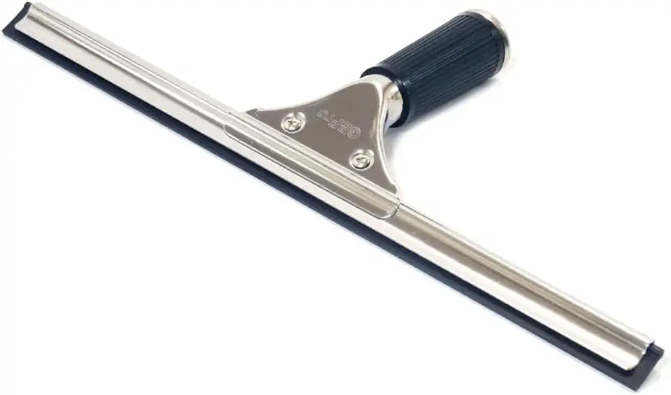 GBPro Edelstahl Fensterwischer, Abzieher (profi fensterabzieher) mit doppelseitiger rubberen verwijderblad, Gummilippe 35 cm