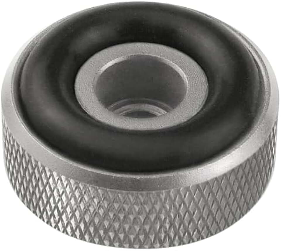 Dynavox Gerätefüsse mit Rändelung mini aus Aluminium, für HiFi Geräte wie Lautsprecher, Verstärker und Plattenspieler, Silber, 4er-Set