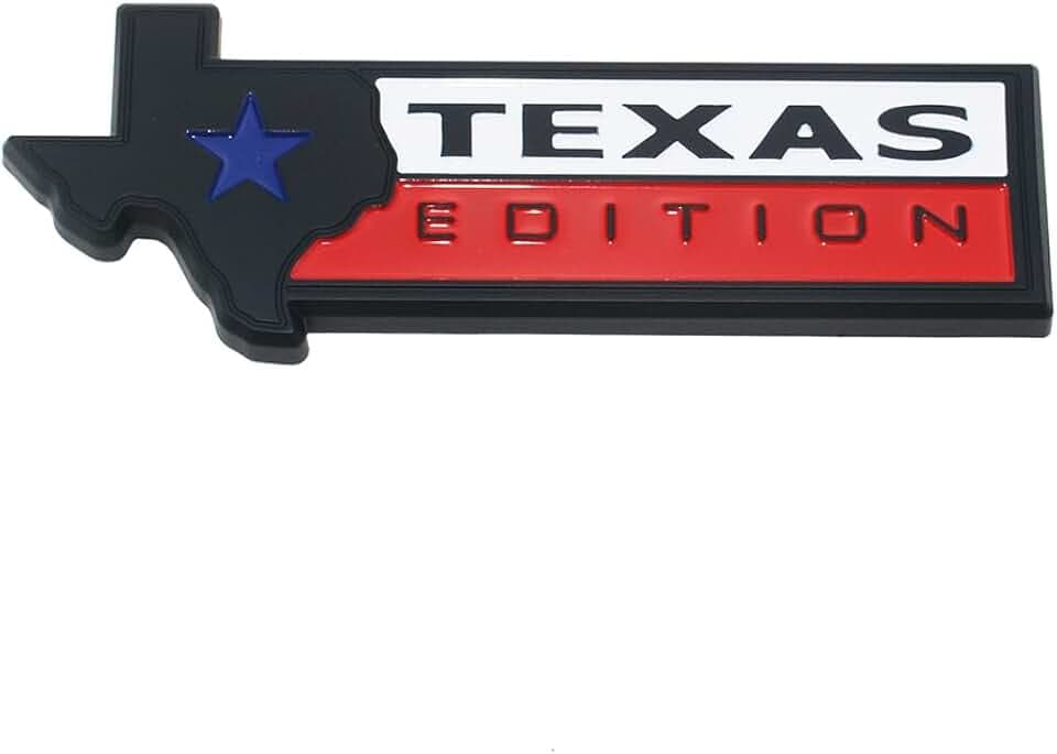 1Pc 2015-2018 Texas Edition Tailgate Emblem 3D Badge Nameplate Replacement FL3Z-8442528-A (Black Red White)