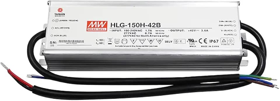MEAN WELL HLG-150H-42B Single Output Switching Power Supply, 42 Volt, 3.6 Amp, Features Model B, 150 Watt