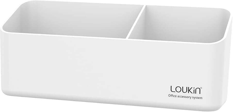 loukin Magnetic & Adhesive Marker Holder, Whiteboard Accessory Tray, White