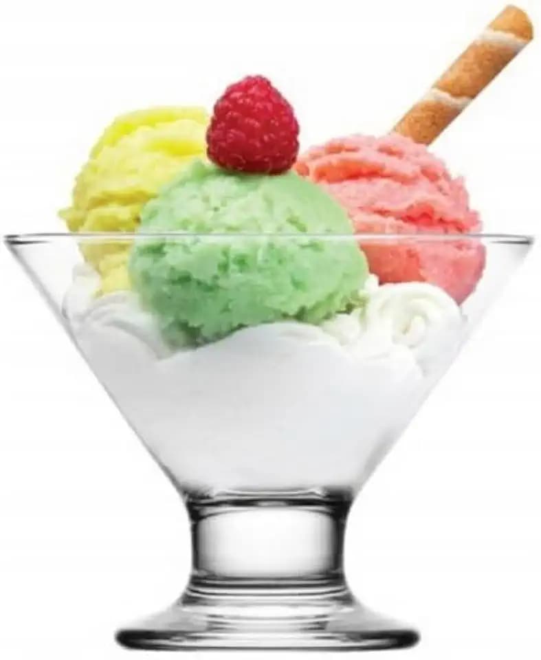 Glasmark KROSNO 1992 Dessertgläser - 4er Set 180 ml Eisbecher auf Fuß für Eis und Nachtisch - Dessertschalen Spülmaschinenfest für Gastronomie und Zuhause