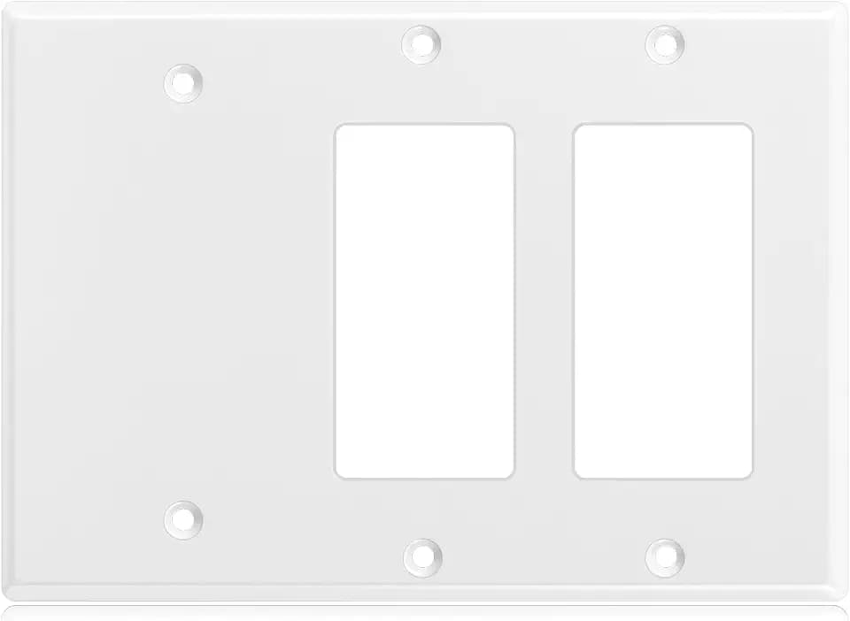 Kingdder 1 Pcs 3gang Wall Plate, 2-decorator/1-blank, Stainless Steel