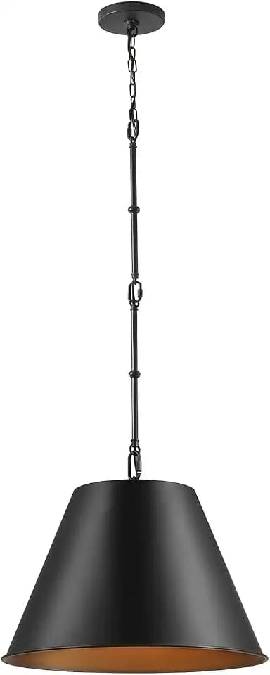 Globe Electric 1-Light Pendant Light, Matte Black Finish, Adjustable Hanging Rods, Dimmable, E26 Base, Dark Academia Modern Ceiling Lighting, 67000198