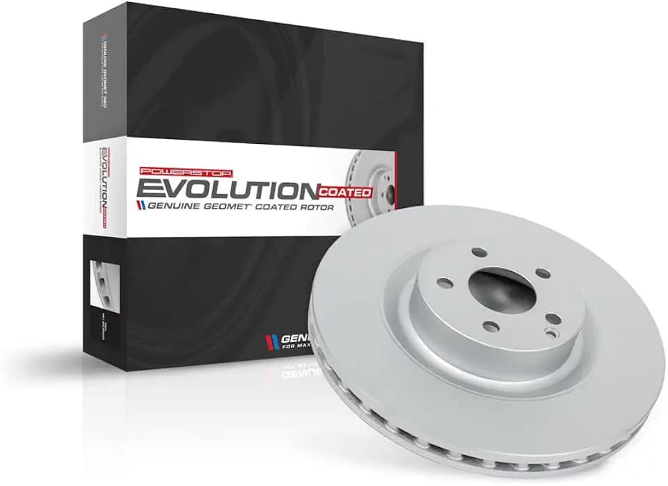 PowerStop Fully Coated Front Left Brake Rotor for Porsche Cayenne 2011-18 | Volkswagen Touareg 2011-15 - Fully Coated Disc Rotor Upgrade, EBR1291EVC