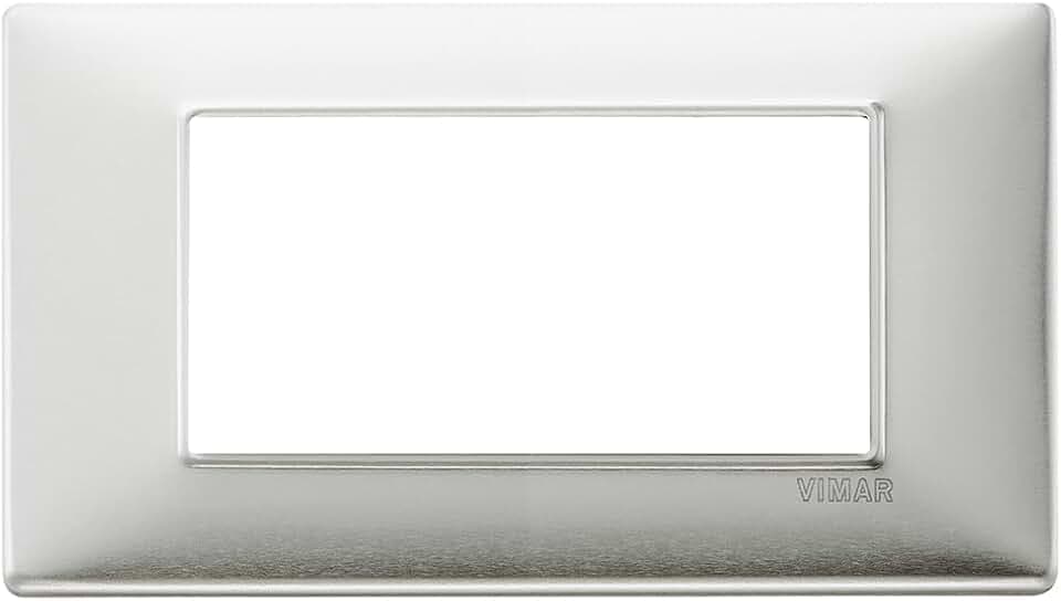 Placca 4 Moduli Alluminio Spazzolato Vimar Plana 14654.81