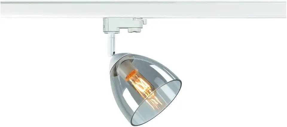 SLV 3 Phasen System Leuchte PARA CONE GL / Strahler, LED-Spot, Decken-Strahler, Decken-Leuchte, Schienensystem, Innen-Beleuchtung / GU10 25W weiß
