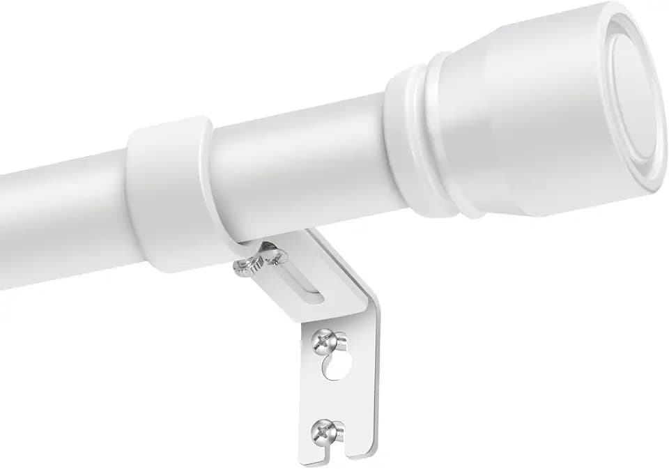 Curtain Rods 30 to 144 Inch 2 Pack Heavy Duty Adjustable Matte White Rod