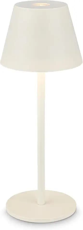 BRILONER - LED Tischlampe kabellos IP44 mit Touch, dimmbar, Akku tauschbar, Nachttischlampe, Leselampe, LED Lampe, Campinglampe, Tischleuchte, Akkulampe, Outdoor Lampe, 6x16 cm, Altweiß