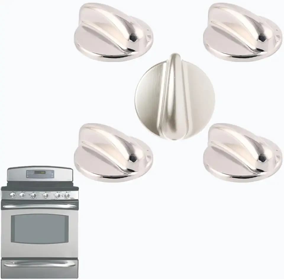WB03K10303 Stove Knobs Replacement for GE Profile & GE Gas Range, 5 Pack