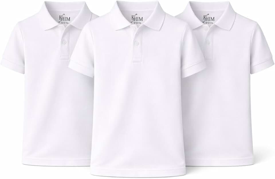 KHIM 3er-Pack Unisex Poloshirt Kurzarm Polycotton Jungen Mädchen Schuluniform Einfarbig Halbarm Sportkleidung Indoor Outdoor