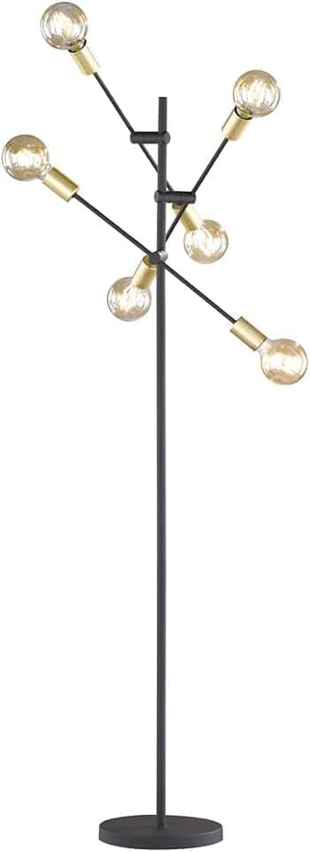 Trio Leuchten 406700632 Cross A++ to E, Stehleuchte, Metall, E27, Schwarz matt, 54.5 x 54.5 x 165 cm