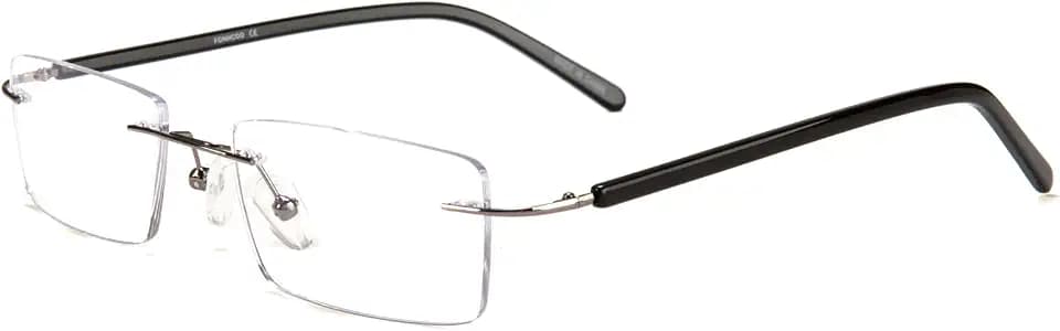 FONHCOO Blue Light Blocking Glasses Anti Blue Ray Unisex Lightweight Rimless Frameless Rectangle Computer Gaming Glasses