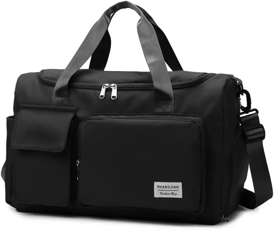 Aesthetic Pocket Cute Gym Bag for Women Sports Tote Travel Bags Carry On with Shoe Compartment for Weekender Tennis Baseball Yoga School