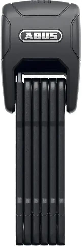 ABUS Faltschloss BORDO GRANIT™ XPlus 6500KA/90 black SH - flexibles und sicheres Fahrradschloss mit Alarm und Extraschutz an Gelenken - mit Schlosshalterung - Länge 90 cm