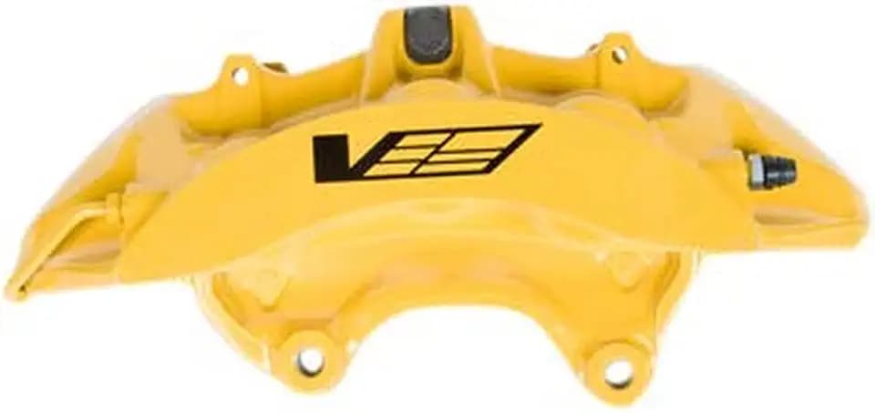 GM Genuine Parts 172-2521 (20982719) Yellow Front Driver Side Disc Brake Caliper Assembly with Cadillac V Logo