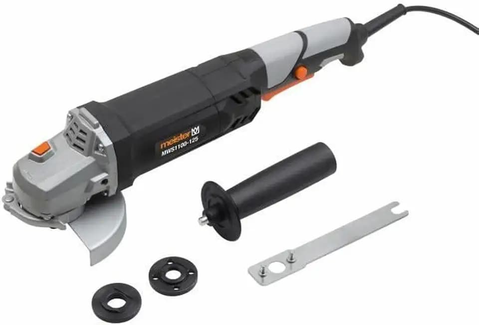 Meister Meul. Angolo Di 1100 W | Spindelarretierung – Werkzeuglos verstellbare Schutzhaube – Mit Zusatzhandgriff – Trennschleifer für Beton, Stein und Stahl