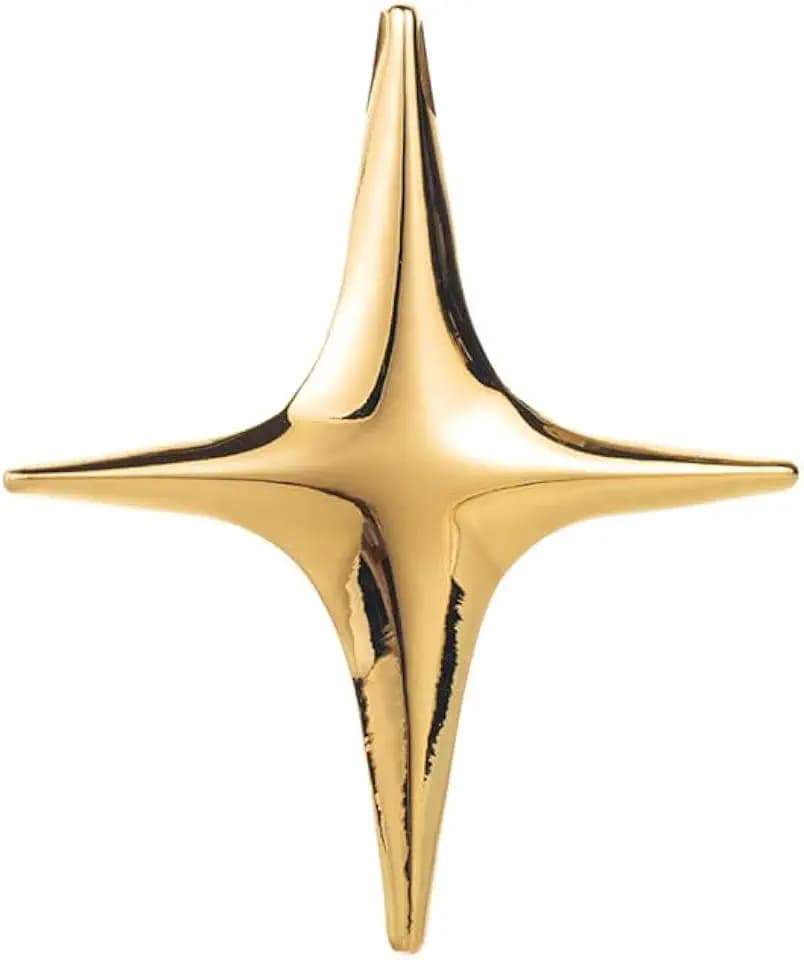 Star Brooch Pin for Women Men Polished Stainless Steel Fashion Simple Brooches Lapel Pins Unique Hat Bag Dress Accessories Christmas Festival Holiday Birthday Party Jewelry Unisex Gift