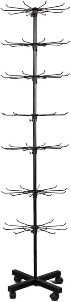 7-stöckiges verkaufsständer multifunktionales Drehregal,Metall-Display-Regal,Vertikale Regale für Einzelhandelsgeschäfte und Supermärkte ,Für Hüte,Handschuhe,Schals,Schmuck,Accessoires,etc.(Schwarz)