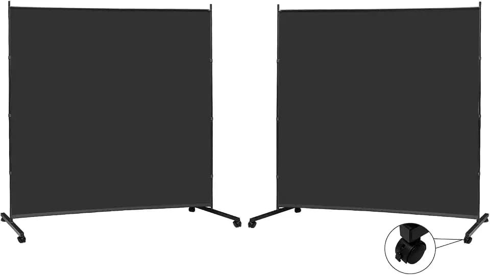 MAYOLIAH Indoor Room Divider 2 Large Panels on Wheels, 142" Wx75 Hx20”D