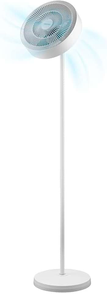 Cecotec Standventilator mit LED-Leuchte EnergySilence FanLamp, 36 W DC | LED-Leuchtring mit 3 Lichtfarben, Luftstrom umkehrbar, 360° drehbar, Touch-Bedienung, 9 Geschwindigkeiten