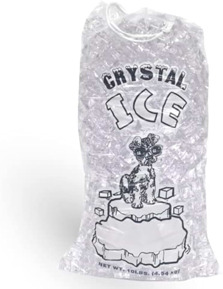 Pinnacle Mercantile Plastic Ice Bags 10 Lb. With Draw String Closure Pack 500