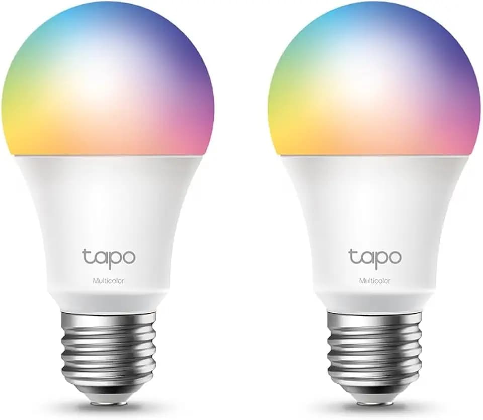 Tapo TP-Link smarthome E27 Glühbirne, glühbirnen, Mehrfarbrige smart lampe, zubehör, kompatibel mit Alexa, Google Assistant, App, energiesparend, Kein Hub notwendig (2 Pack)