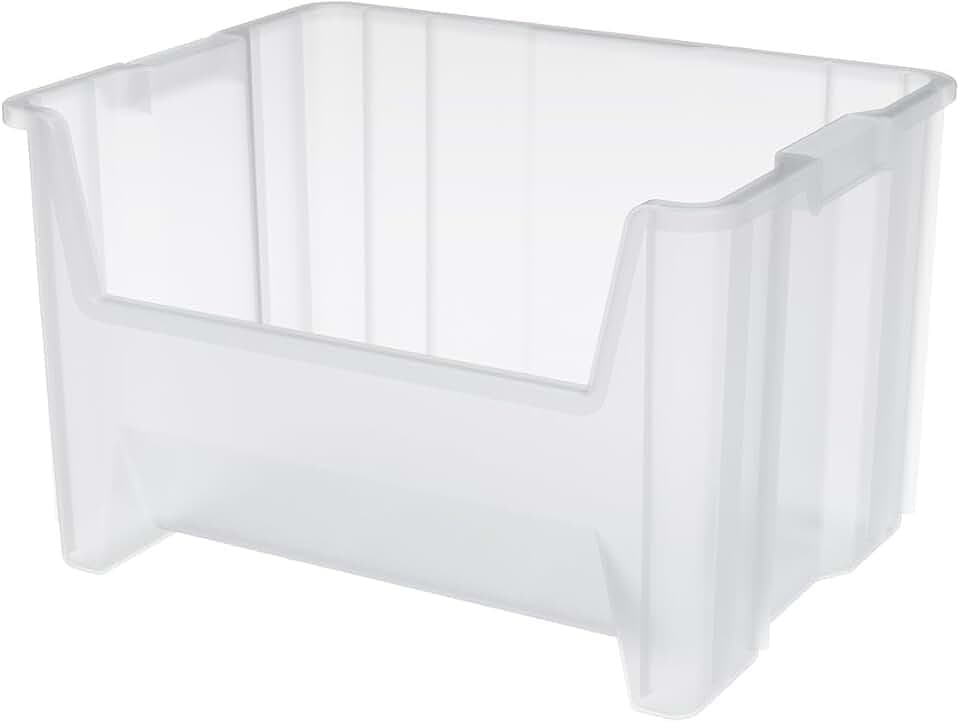 Akro-Mils Stak-N-Store Stackable Storage Bins, 15"x20"x12-1/2, Clear, 3-Pk