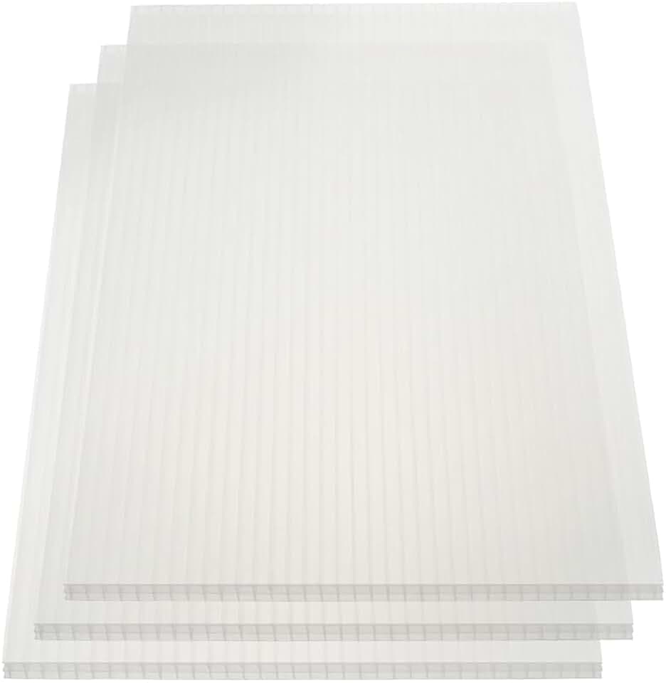 KAISER plastic® Doppelstegplatten Opal - Weiss PC [16/20 mm] – Made in Germany | Schlagfeste Hohlkammerplatten für Terrasse & Carport | 3er, 4er oder 5er Set | Längen: 2m – 4m (3, 98 x 300 cm)