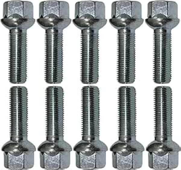 10 Radschrauben Radbolzen silber Kugelbund R14 M14x1,5 60mm